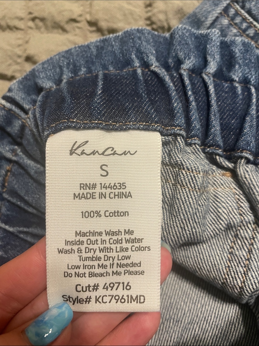 KanCan Blue Denim Drawstring Shorts - Picture 4 of 4